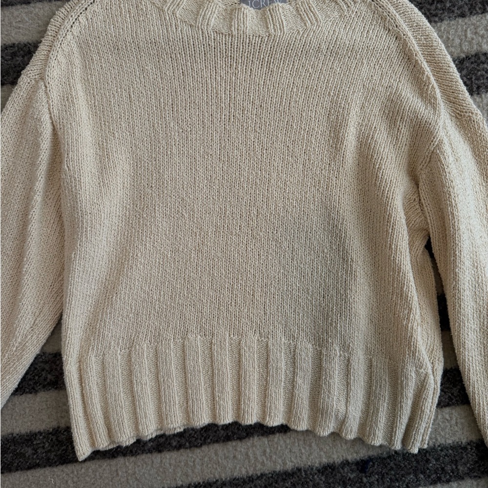 J. Crew Women's Cream Crew Neck Sweater